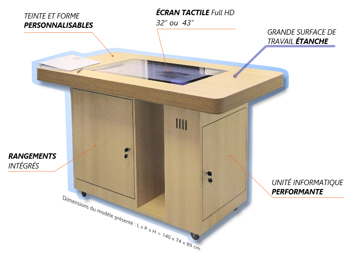 Table tactile enoTouch - modèle haut